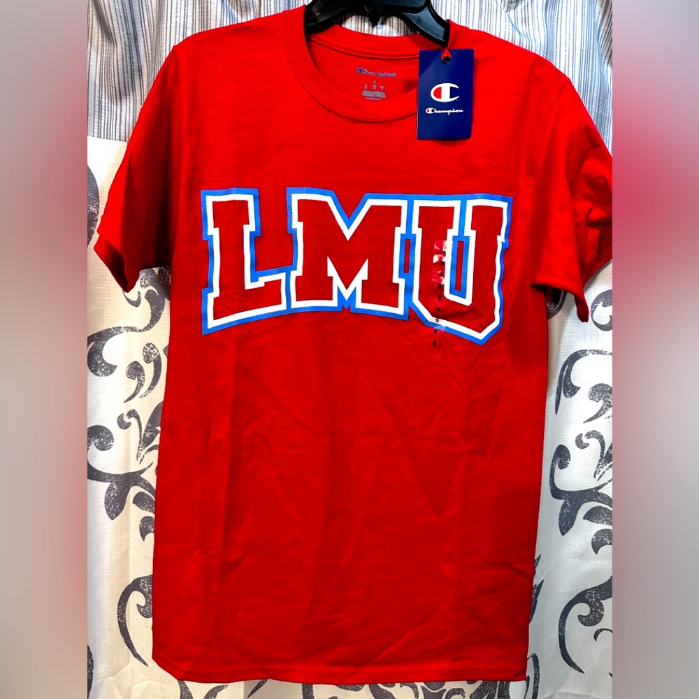 NWT Champion LMU Red NCAA Short Sleeve Tee Size S